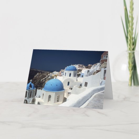 Santorini Greece Island Blue Sea Sky Blank Card Karte (Vorderseite)
