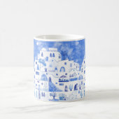 Santorini Greece Monogram Watercolor Kaffeetasse (Mittel)