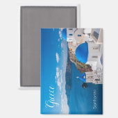 Santorini Greece Scenic Magnet Souvenir (Vorderseite/Rückseite)