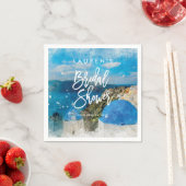 Santorini Greece Sommerserien Brautparty Napkins Serviette (Beispiel)