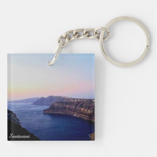 Santorini Greece Souvenir Acrylic Keychain Schlüsselanhänger (Rückseite)