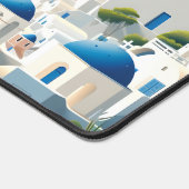 Santorini Greece Travel Poster Desk Mat Schreibtischunterlage (Ecke)