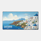 Santorini Greece Travel Poster Desk Mat Schreibtischunterlage (Vorderseite)