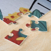 Santorini Greece Vibrant Watercolor Painting Puzzle (Seite)