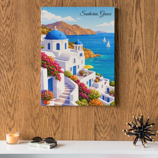 Santorini Greece Vintage Europe Vacation Travel  Poster