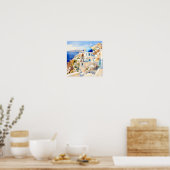 Santorini Greece Wall Art Square Poster (Küche)