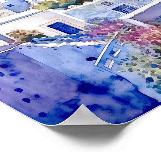 Santorini Greece Wall Art Square Poster (Ecke)