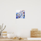 Santorini Greece Wall Art Square Poster (Küche)
