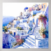Santorini Greece Wall Art Square Poster (Vorne)