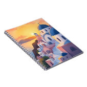 Santorini, Greece | Watercolor Coastline Sunset Notizblock (Rechte Seite)