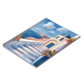 Santorini Greece Watercolor Travel Art Notizblock (Linke Seite)