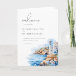 Santorini Greece Watercolor Wedding Foto Programm