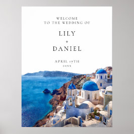 Santorini Greece Wedding Welcome Sign Poster