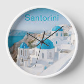 Santorini, Greece, with blue domes Uhr (Vorderseite)