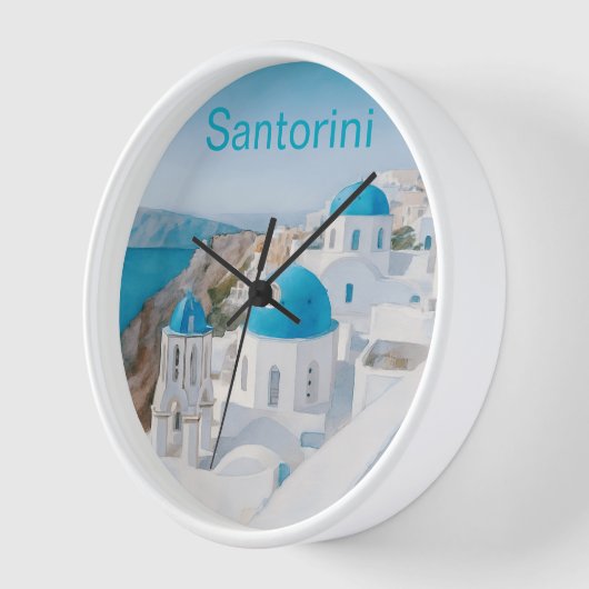 Santorini, Greece, with blue domes Uhr (Winkel)