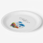 Santorini Greek Island Destination Wedding Pappteller (Schrägansicht)