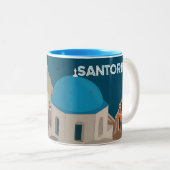 Santorini Greek Islands Zweifarbige Tasse (VorderseiteRechts)