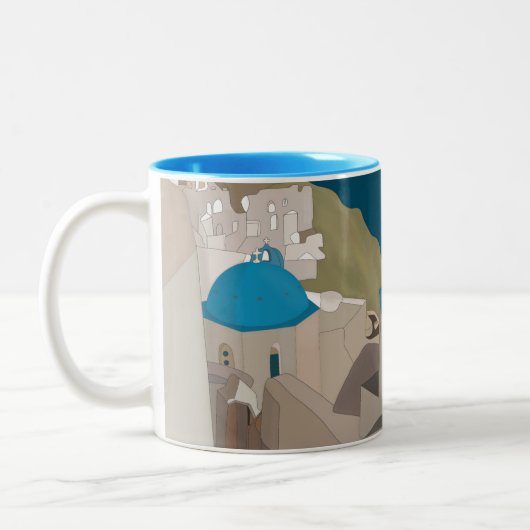 Santorini Greek Islands Zweifarbige Tasse (Links)