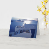 Santorini Greetingcard Karte (Gelbe Blume)