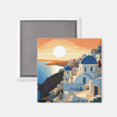 SANTORINI GRIECHENLAND #1 MAGNET (Vorderseite/Rückseite)