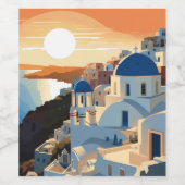 SANTORINI GRIECHENLAND #1 WEINETIKETT (Einzelnes Label)