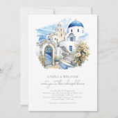 Santorini Griechenland Abendessen im Wasser Probe Einladung (Vorderseite)