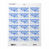 Santorini Griechenland Aquarelladresse Adressaufkleber (Vorne)