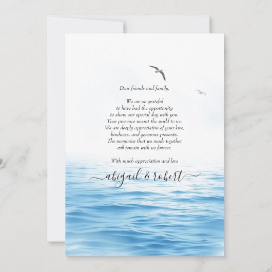 Santorini Griechenland Aquarellhochzeit Danke (Rückseite)