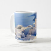 Santorini Griechenland Aquarellmalerei Kaffeetasse (Vorderseite Links)