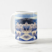 Santorini Griechenland Aquarellmalerei Kaffeetasse (Vorderseite Links)