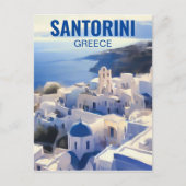Santorini Griechenland Aquarellmalerei Postkarte (Vorderseite)