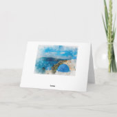 Santorini Griechenland Aquarellszene Liebe und Dan Dankeskarte (Rückseite)