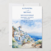 Santorini Griechenland Architectur Wasserfarbenhoc Einladung (Vorderseite)