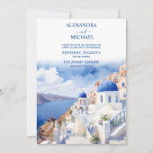 Santorini Griechenland Architectur Wasserfarbenhoc Einladung (Vorderseite)