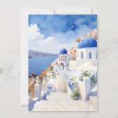 Santorini Griechenland Architectur Wasserfarbenhoc Einladung (Rückseite)