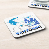 Santorini Griechenland.b Getränkeuntersetzer (Linke Seite)