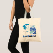 Santorini Griechenland.b Tragetasche (Vorderseite (Produkt))
