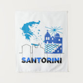Santorini Griechenland.b Wandteppich (Vorderseite)