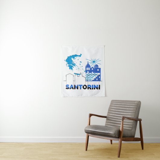 Santorini Griechenland.b Wandteppich (Beispiel)