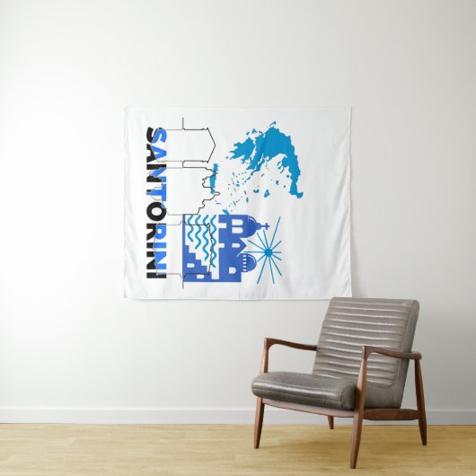 Santorini Griechenland.b Wandteppich (Beispiel (Horizontal))