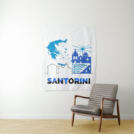 Santorini Griechenland.b Wandteppich (Beispiel)