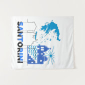 Santorini Griechenland.b Wandteppich (Vorderseite (Horizontal))