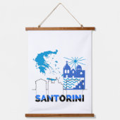 Santorini Griechenland.b Wandteppich Mit Holzrahmen (Vorderseite)