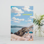 Santorini, Griechenland Beach House Briefpapier (Stehend Vorderseite)
