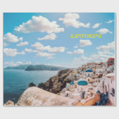 Santorini, Griechenland Beach House Geschenkpapier (Flach)