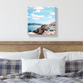 Santorini, Griechenland Beach House Leinwanddruck (Insitu (Schlafzimmer))