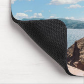 Santorini, Griechenland Beach House Mousepad (Ecke)