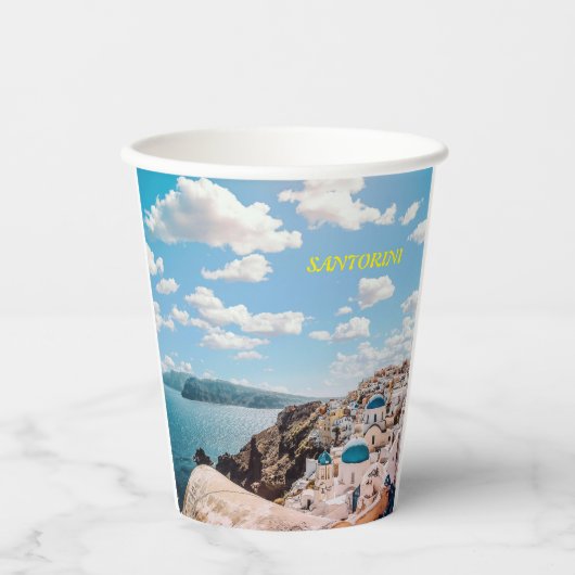 Santorini, Griechenland Beach House Pappbecher (Vorderseite)