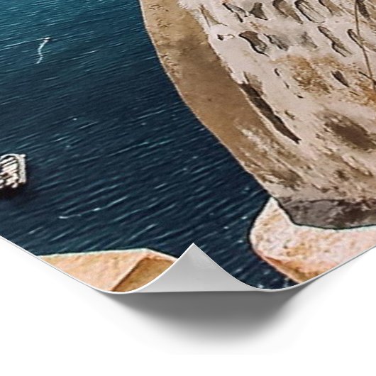 Santorini, Griechenland Beach House Poster (Ecke)