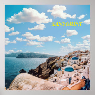 Santorini, Griechenland Beach House Poster